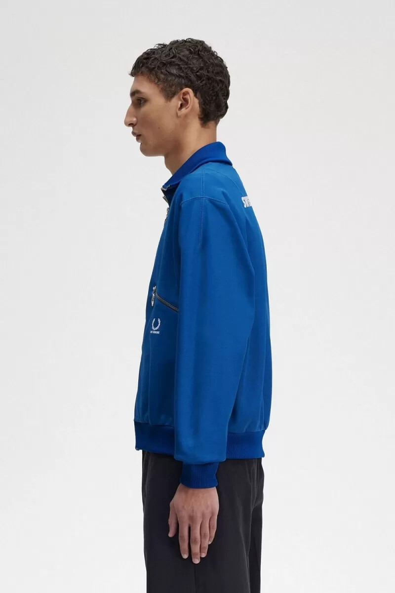 giacche da tuta stampate da uomo fred perry blu reale