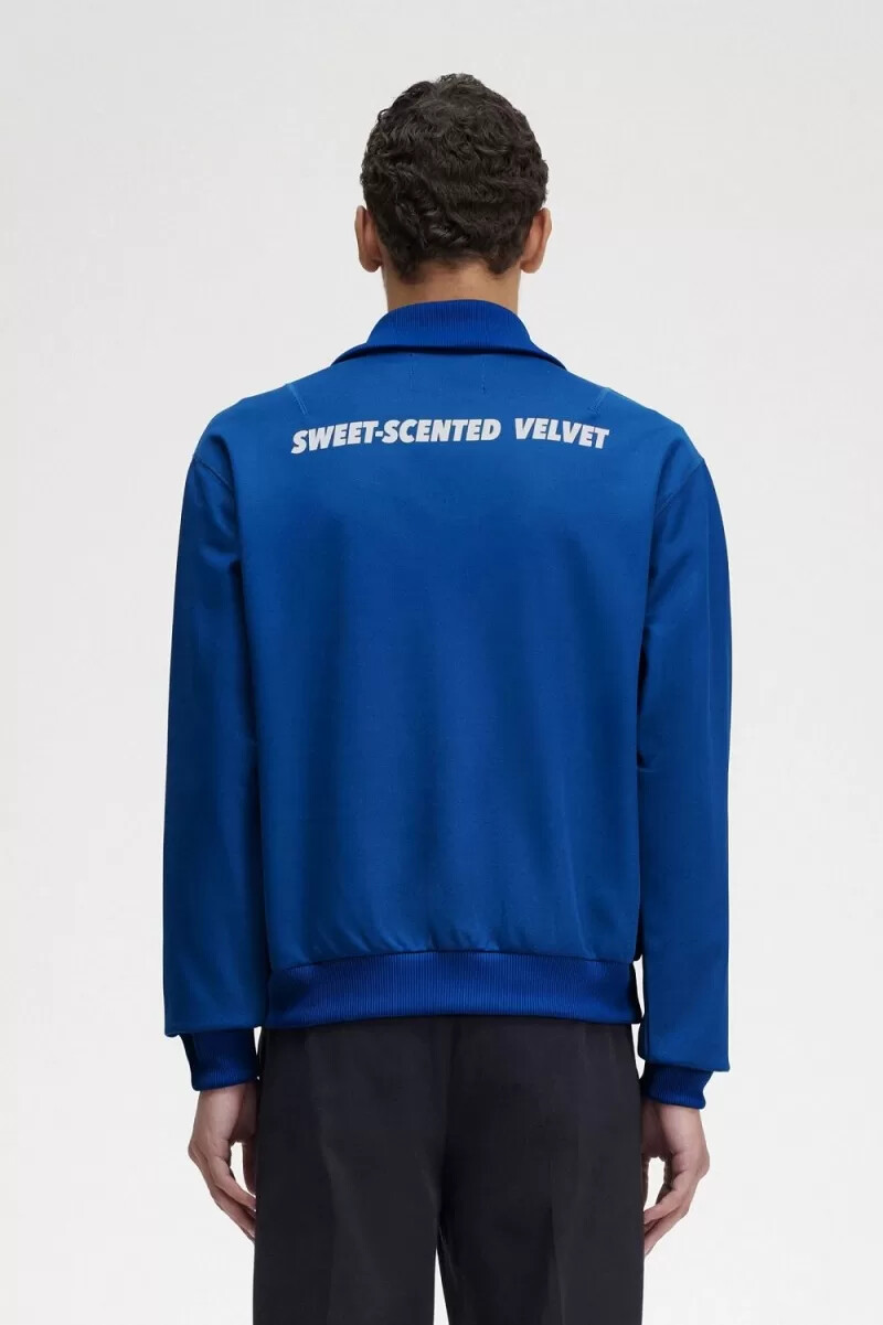 giacche da tuta stampate da uomo fred perry blu reale