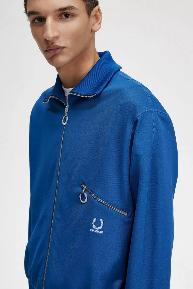 giacche da tuta stampate da uomo fred perry blu reale