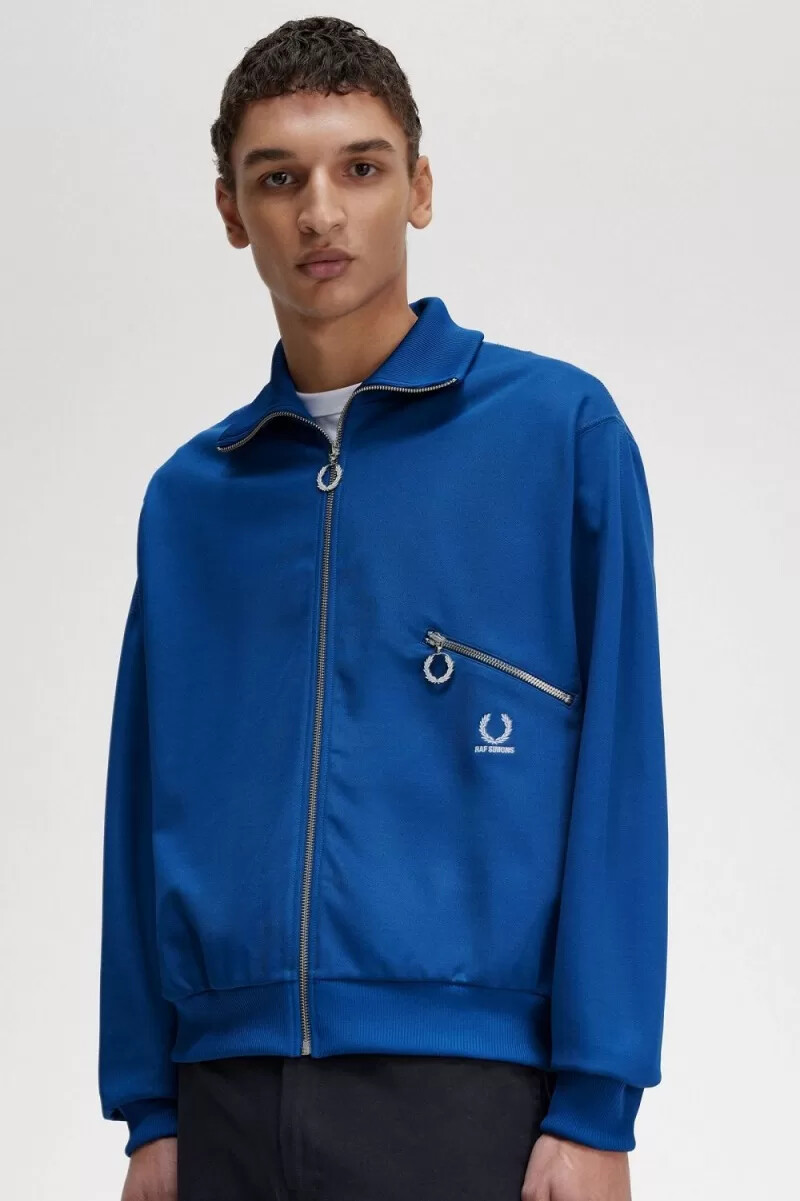 giacche da tuta stampate da uomo fred perry blu reale