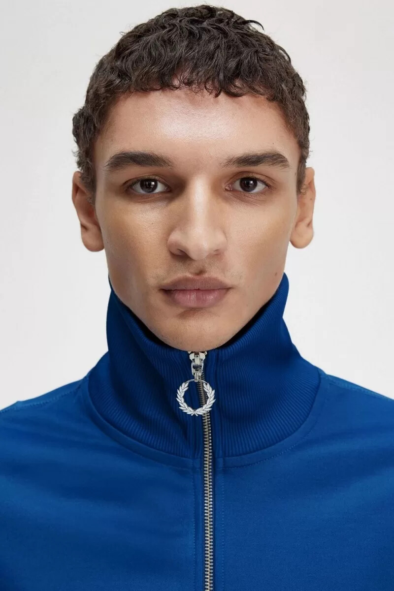 giacche da tuta stampate da uomo fred perry blu reale