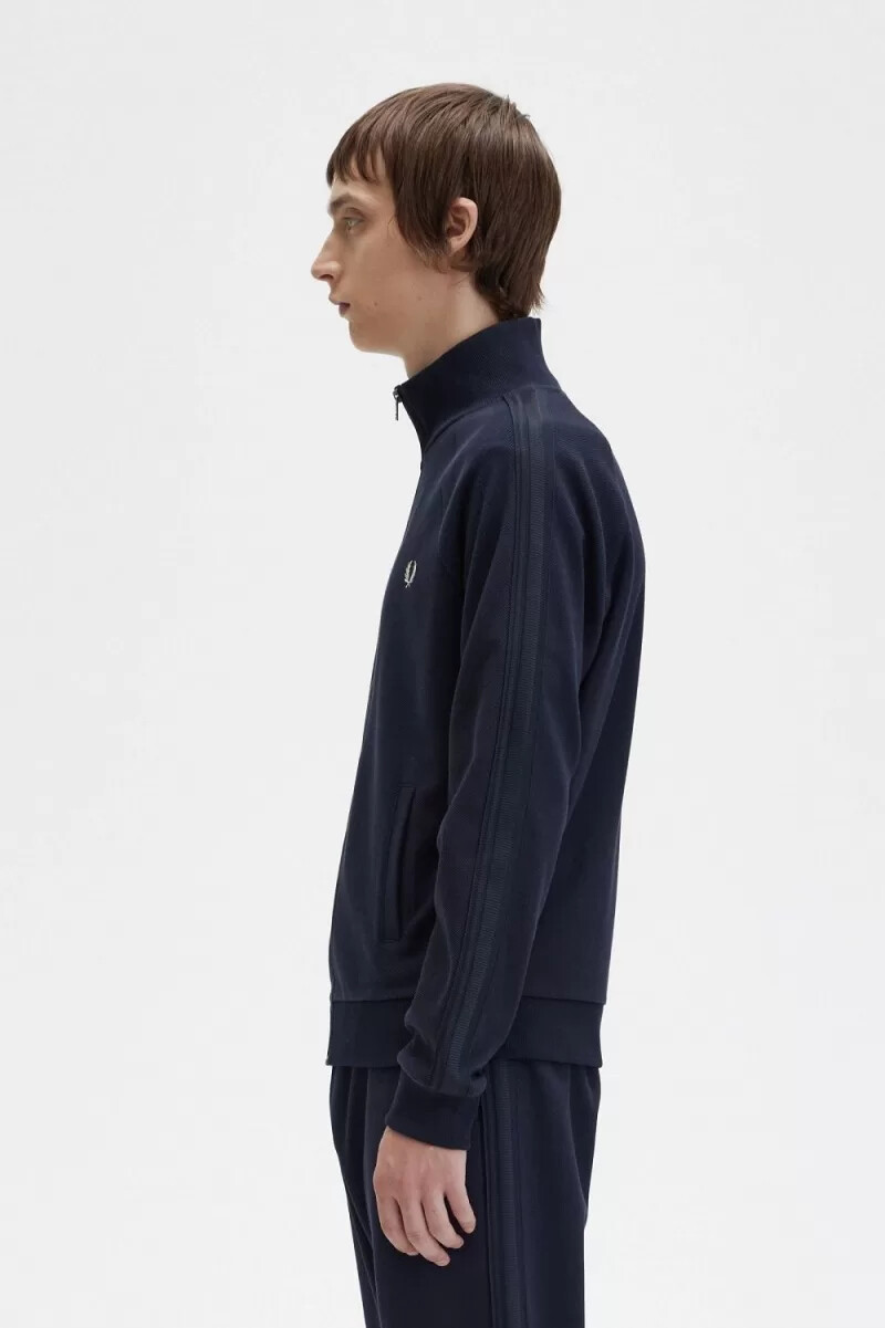 giacche da tuta da uomo fred perry knitted tape blu navy