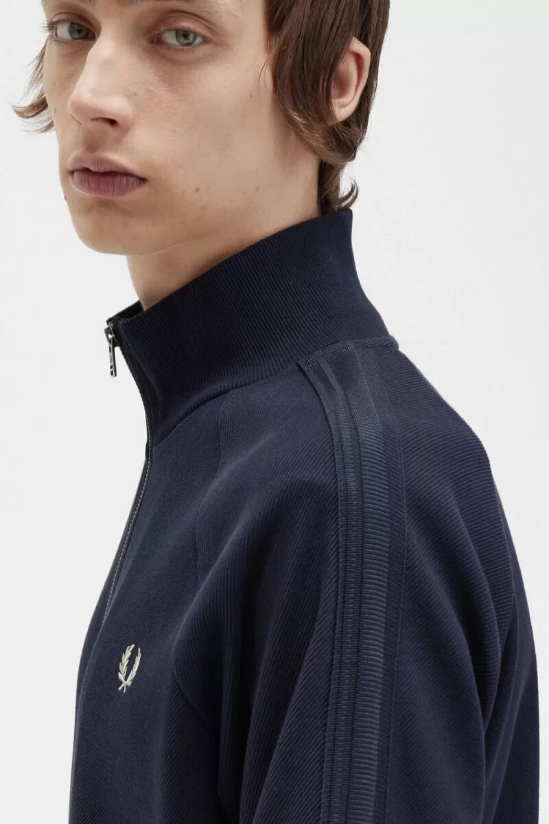 giacche da tuta da uomo fred perry knitted tape blu navy