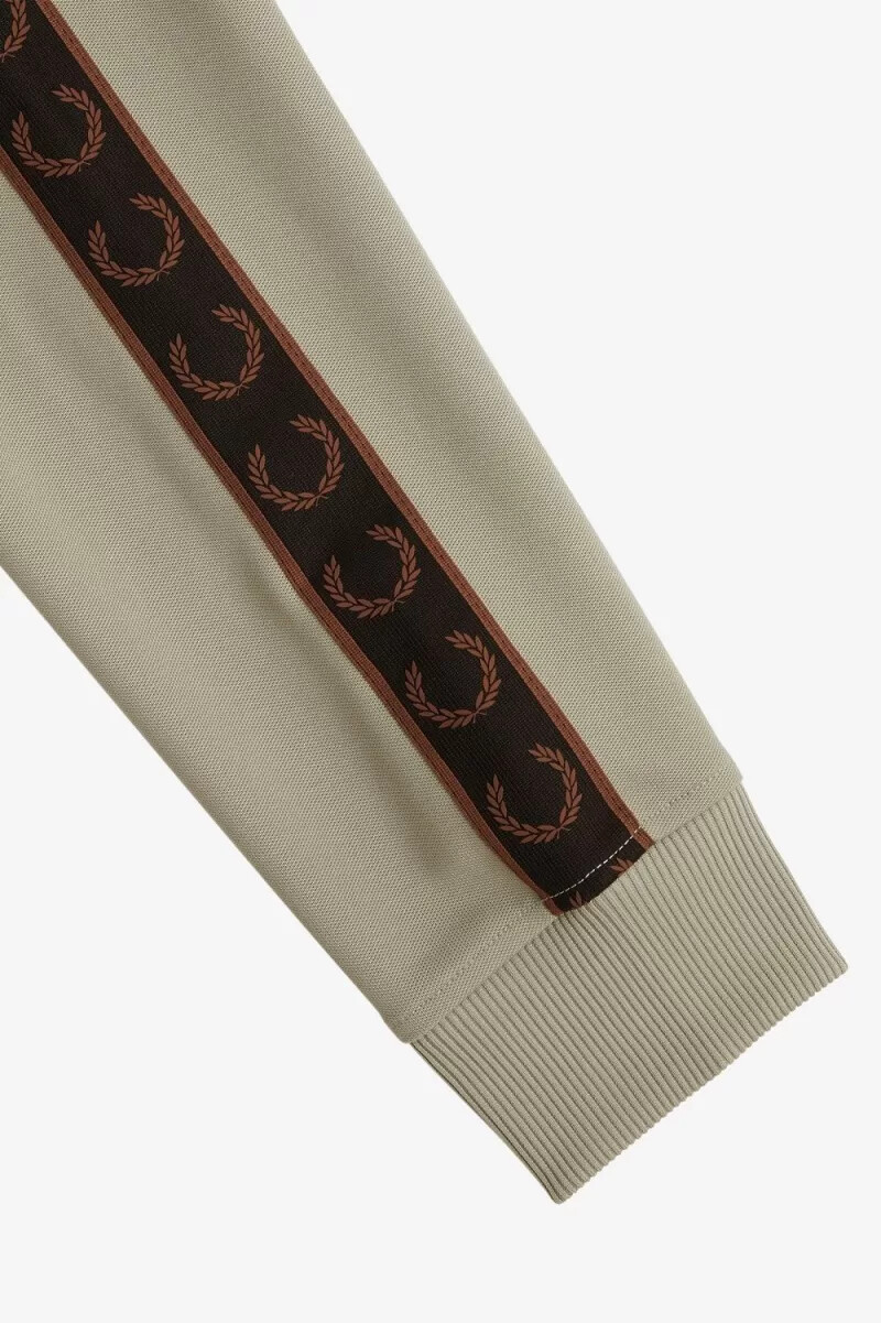 giacche da tuta da uomo fred perry contrast tape grigio caldo rosso scuro