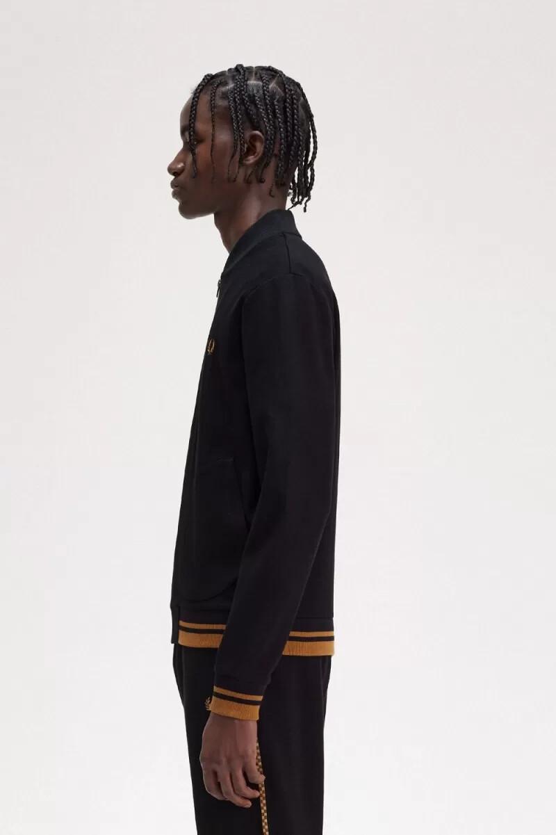 fred perry tipped detail - giacca sportiva da uomo nera