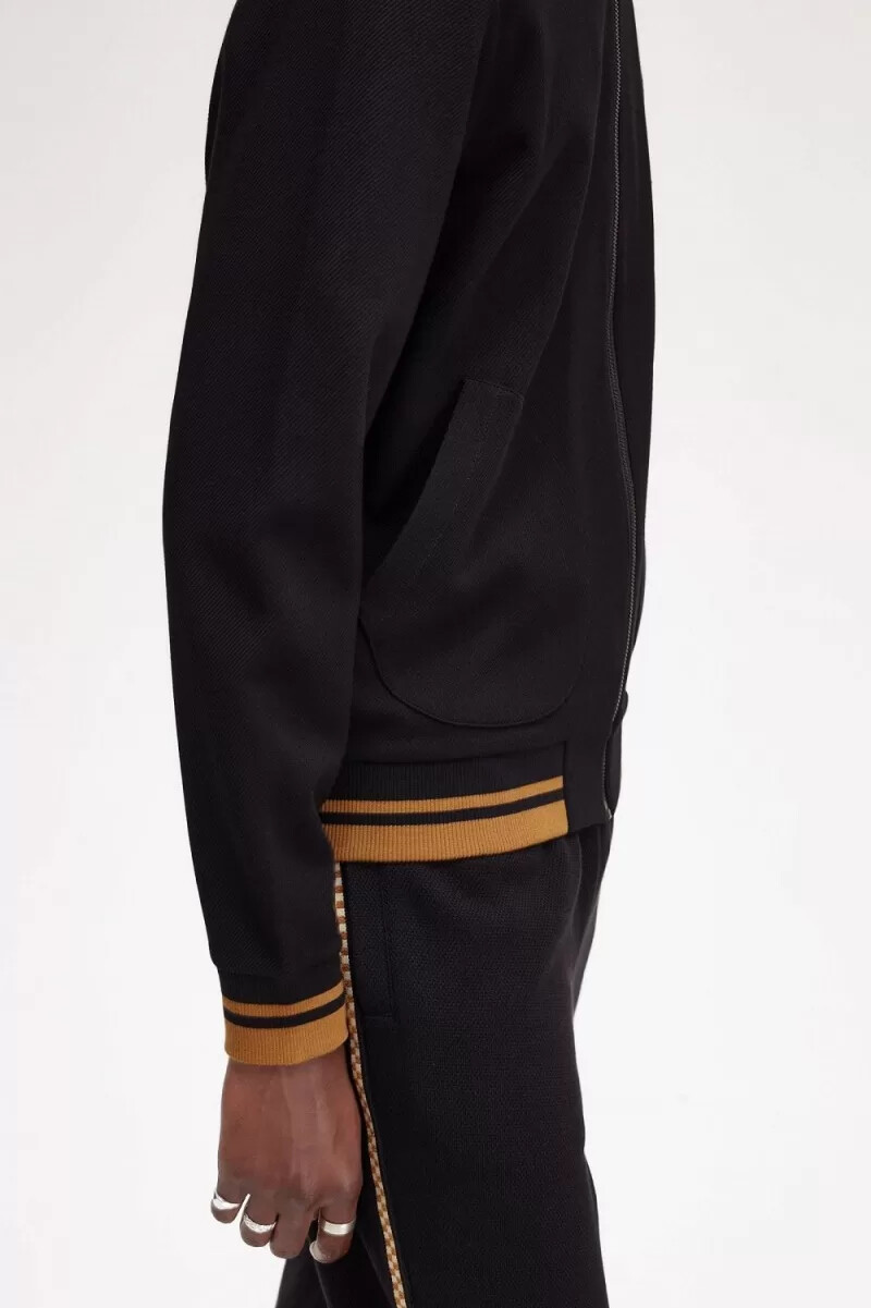 fred perry tipped detail - giacca sportiva da uomo nera
