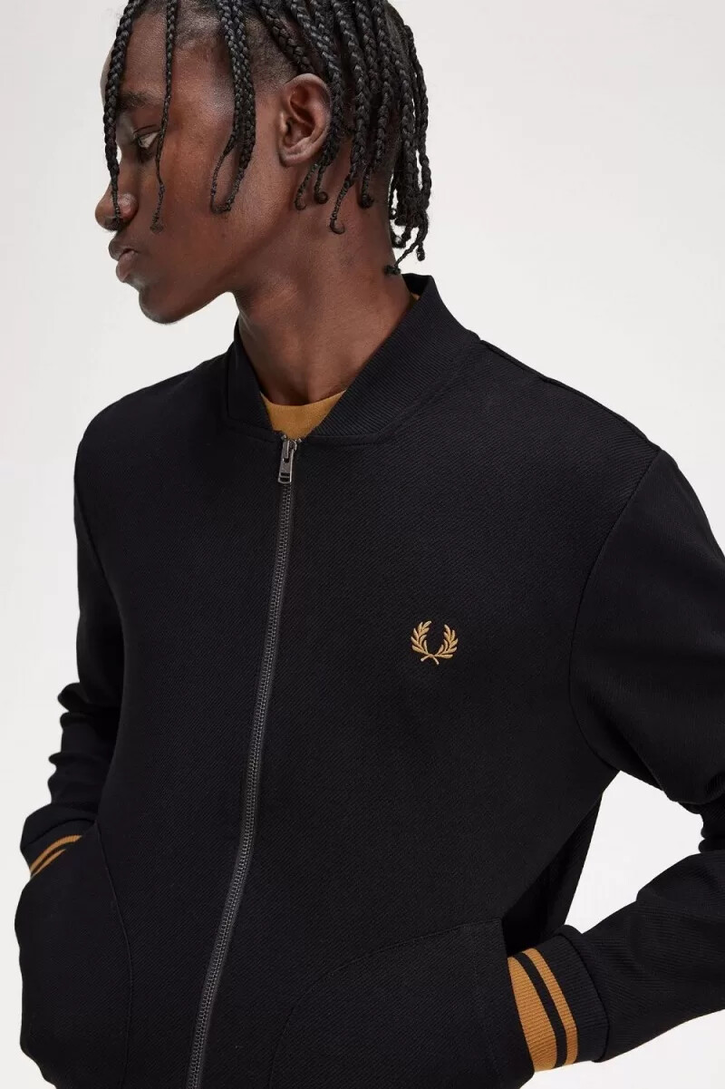 fred perry tipped detail - giacca sportiva da uomo nera