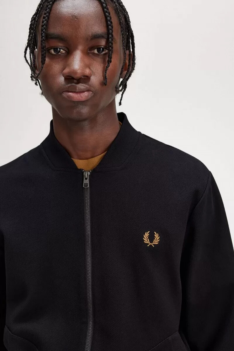 fred perry tipped detail - giacca sportiva da uomo nera