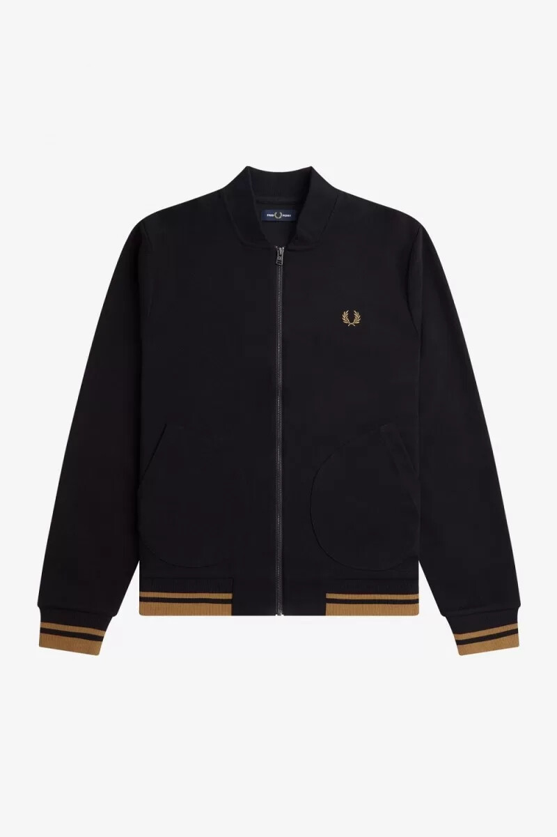 fred perry tipped detail - giacca sportiva da uomo nera