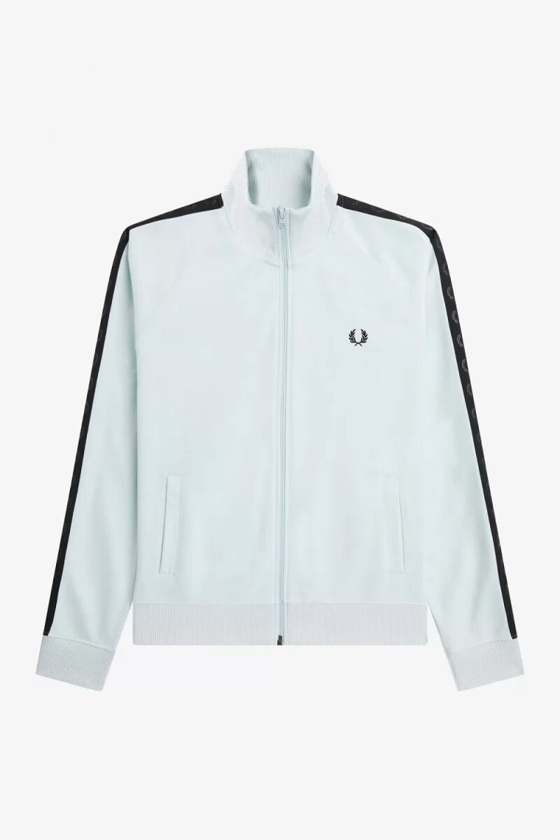 fred perry tonal taped - giacca sportiva da uomo colore nero acqua chiaro