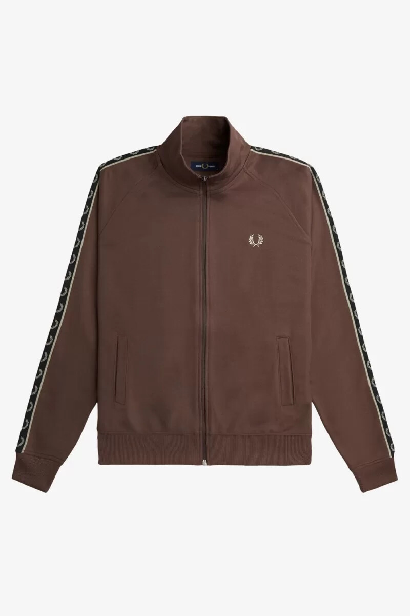 giacche da tuta da uomo fred perry contrast tape rosso scuro grigio caldo