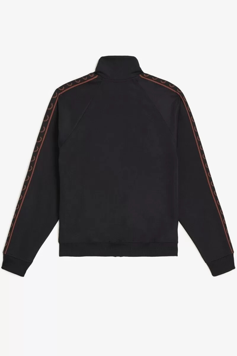 giacche da tuta da uomo fred perry contrast tape nere marrone whisky