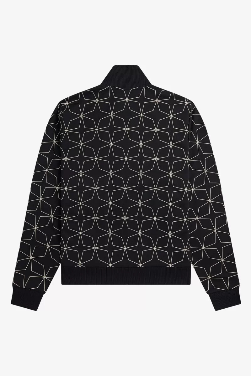 giacche da tuta da uomo con stampa geometrica fred perry nere