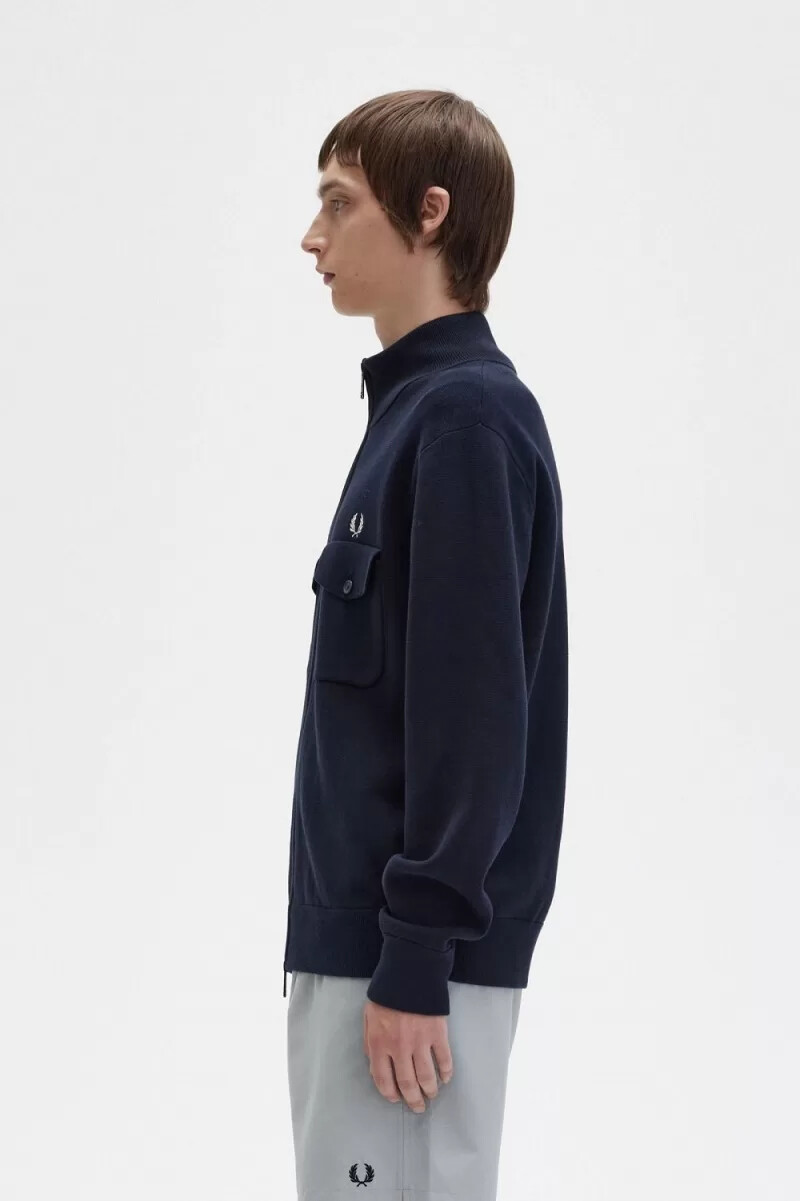 giacche da tuta da uomo in maglia fred perry blu navy