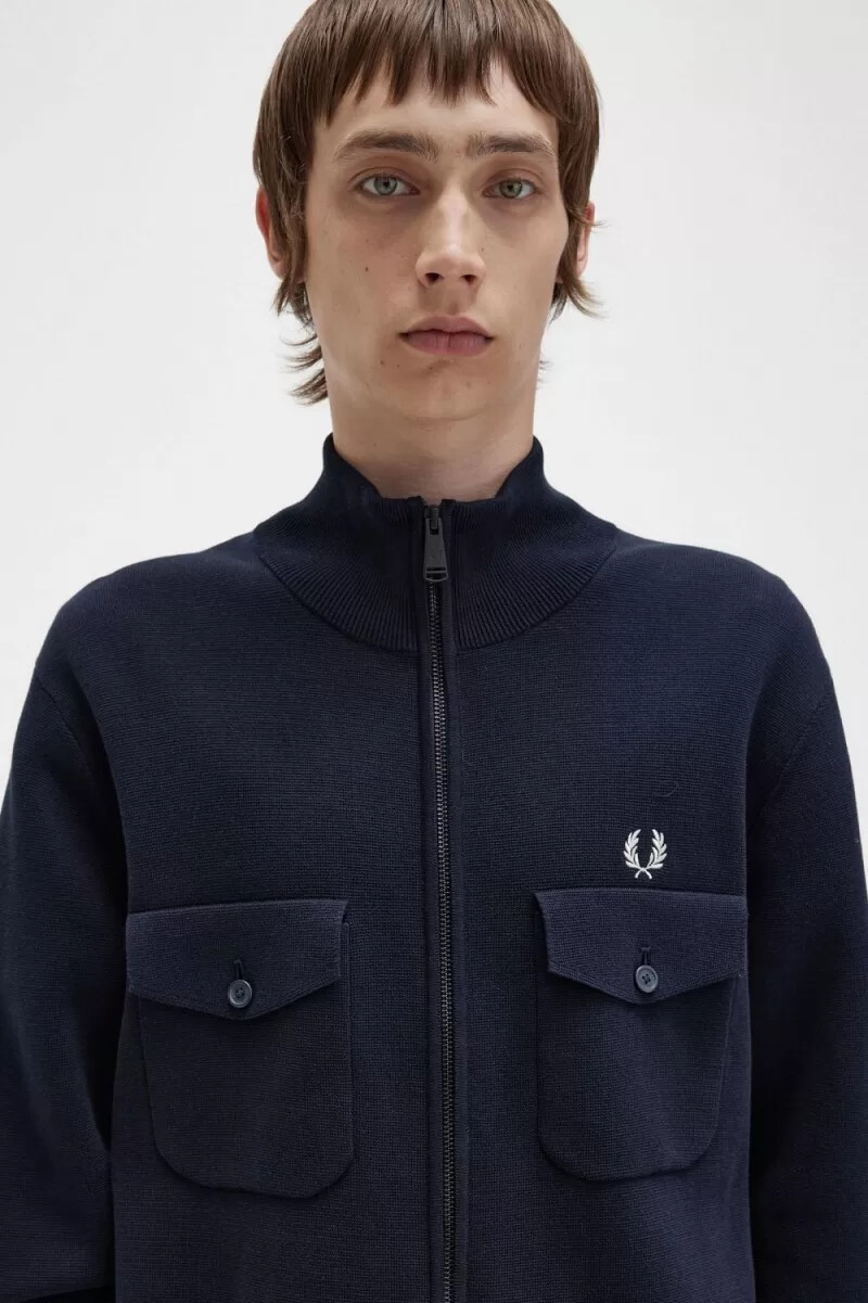 giacche da tuta da uomo in maglia fred perry blu navy