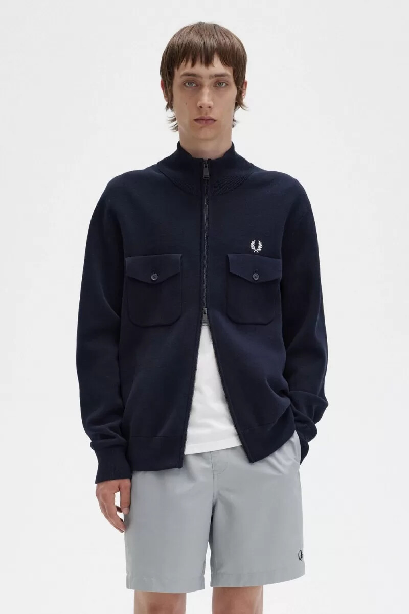 giacche da tuta da uomo in maglia fred perry blu navy