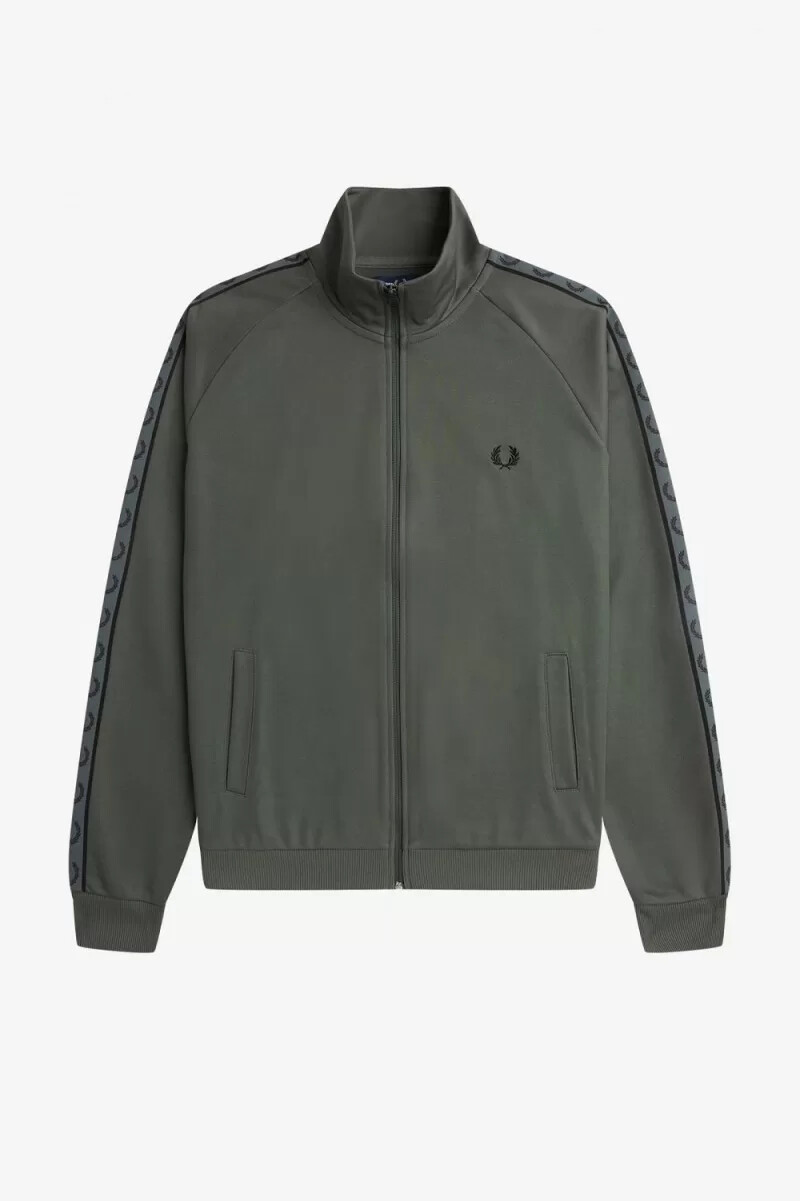 giacche da tuta da uomo fred perry contrast tape field green black