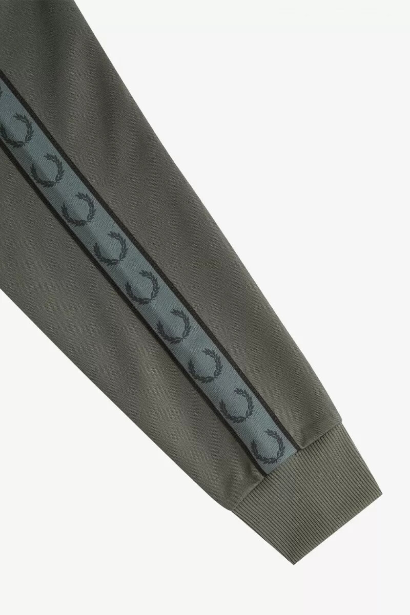 giacche da tuta da uomo fred perry contrast tape field green black