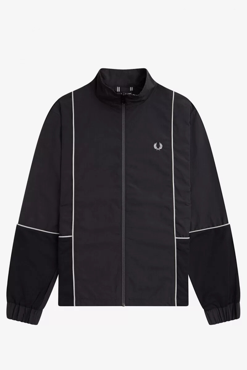 fred perry piped shell giacche da uomo nere