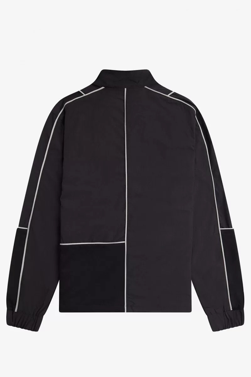 fred perry piped shell giacche da uomo nere