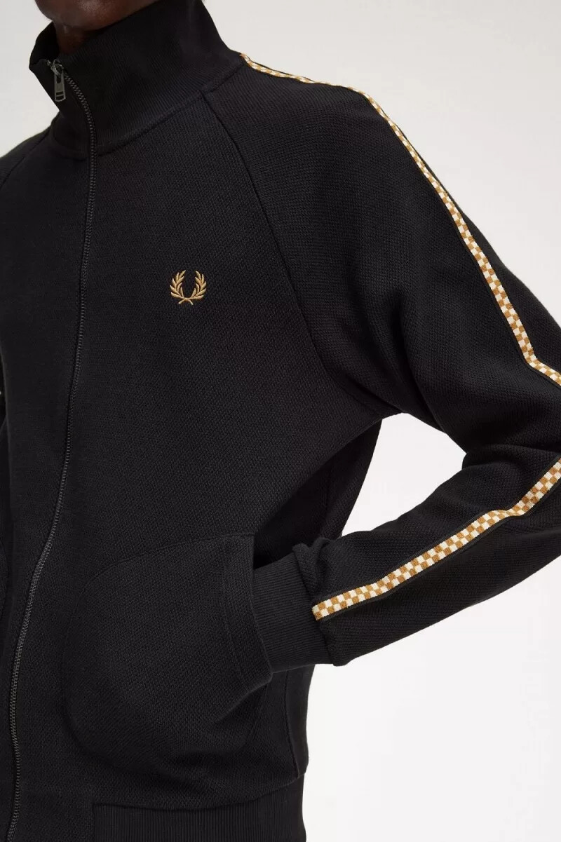 fred perry chequerboard tape giacche da uomo nere