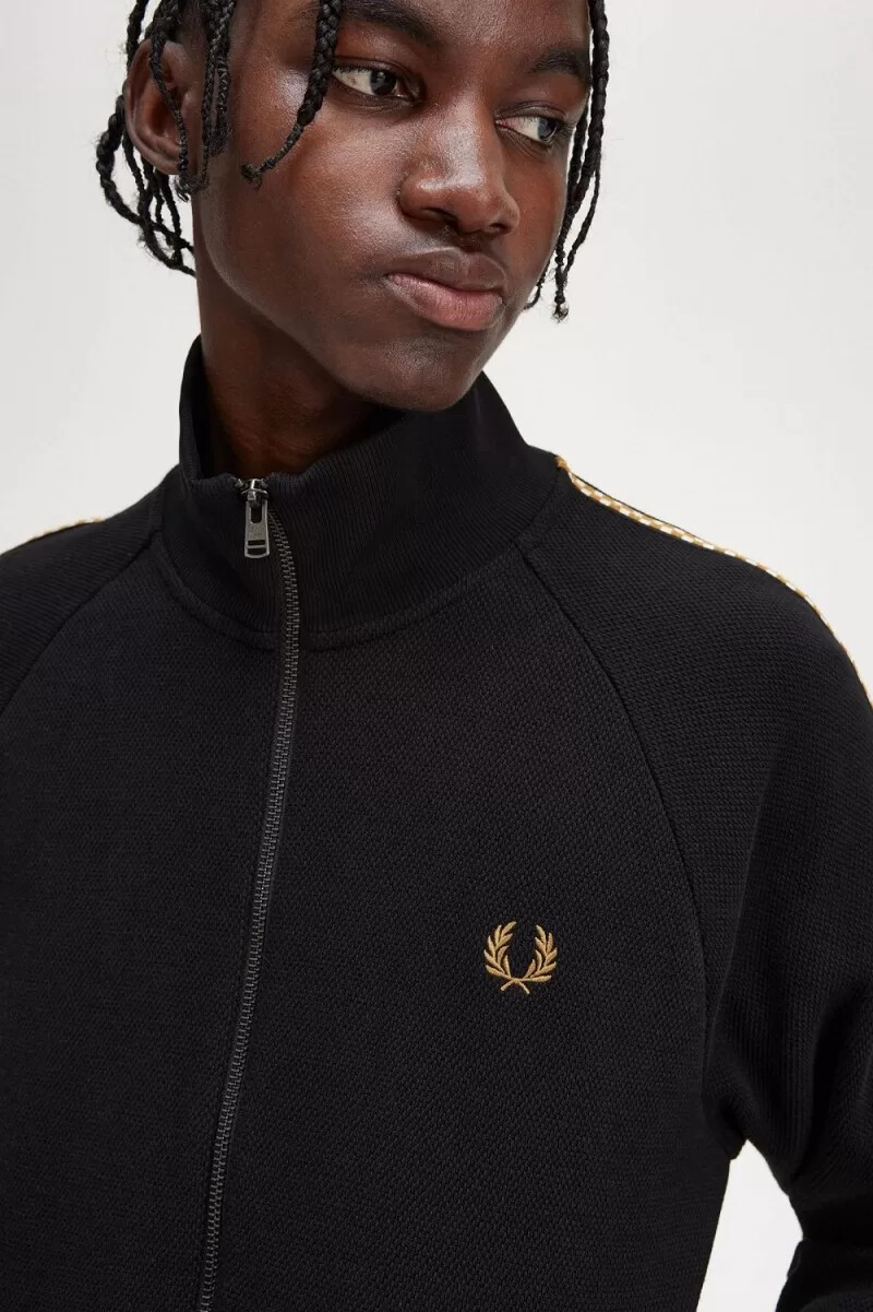 fred perry chequerboard tape giacche da uomo nere