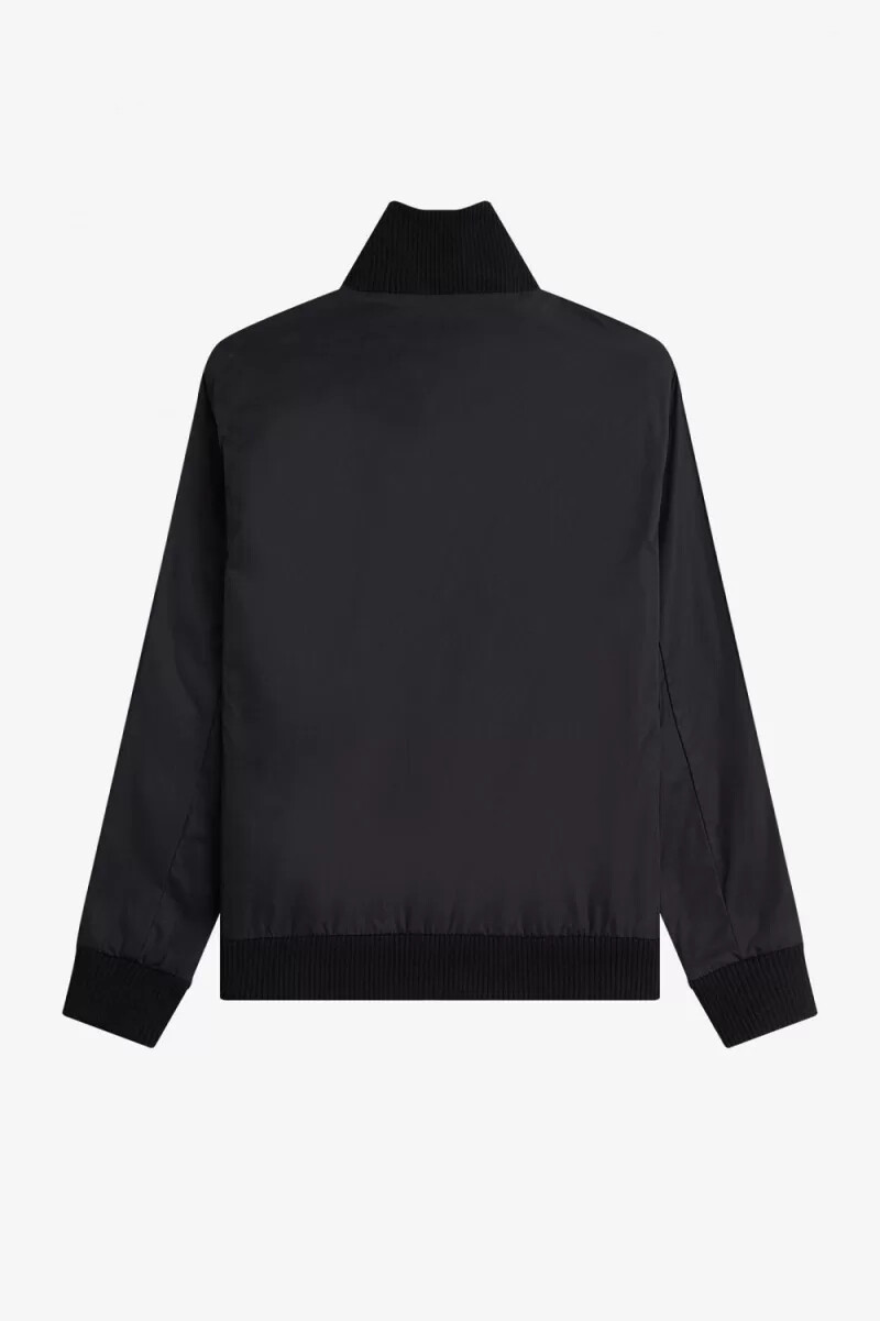 fred perry bomber da tennis in maglia a coste da uomo nero