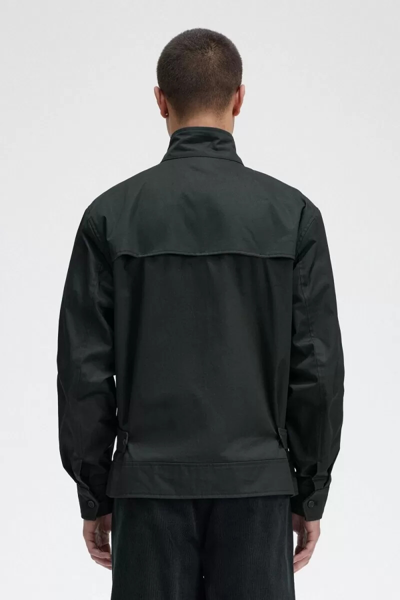 giacche da uomo in cotone cerato fred perry verde notte