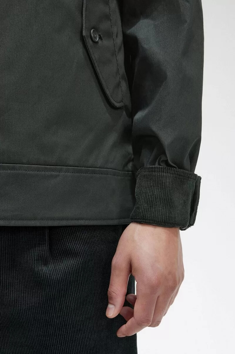 giacche da uomo in cotone cerato fred perry verde notte