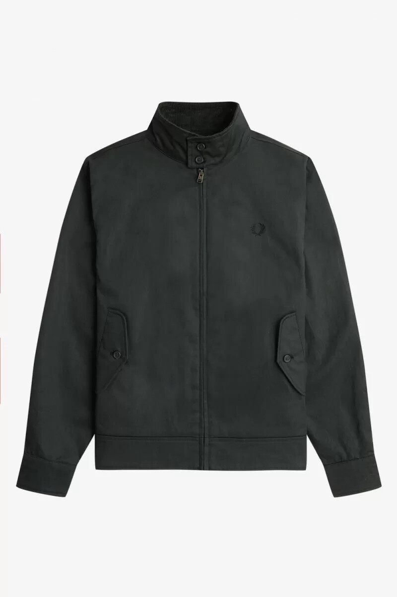 giacche da uomo in cotone cerato fred perry verde notte