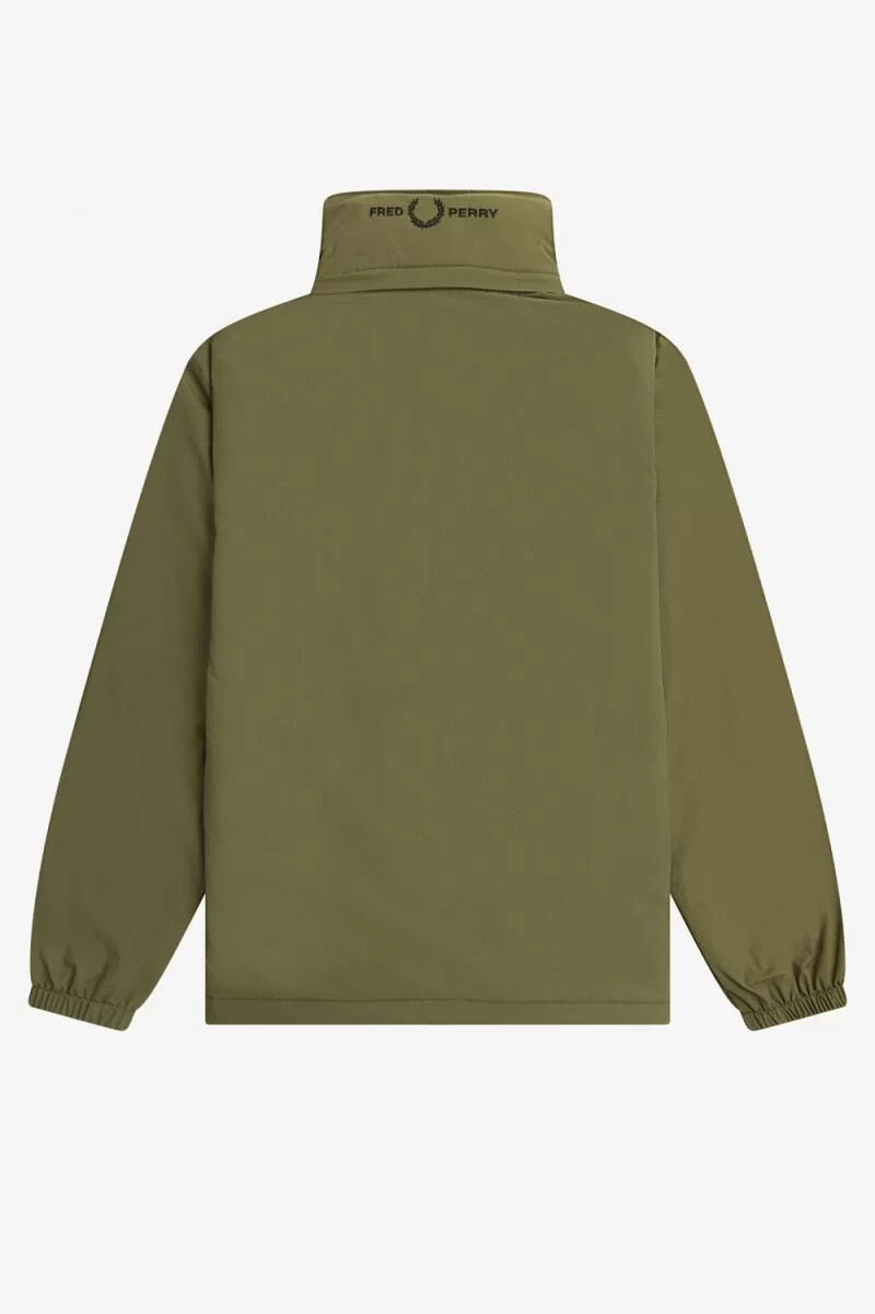 giacche da uomo fred perry patch pocket zip through uniform green
