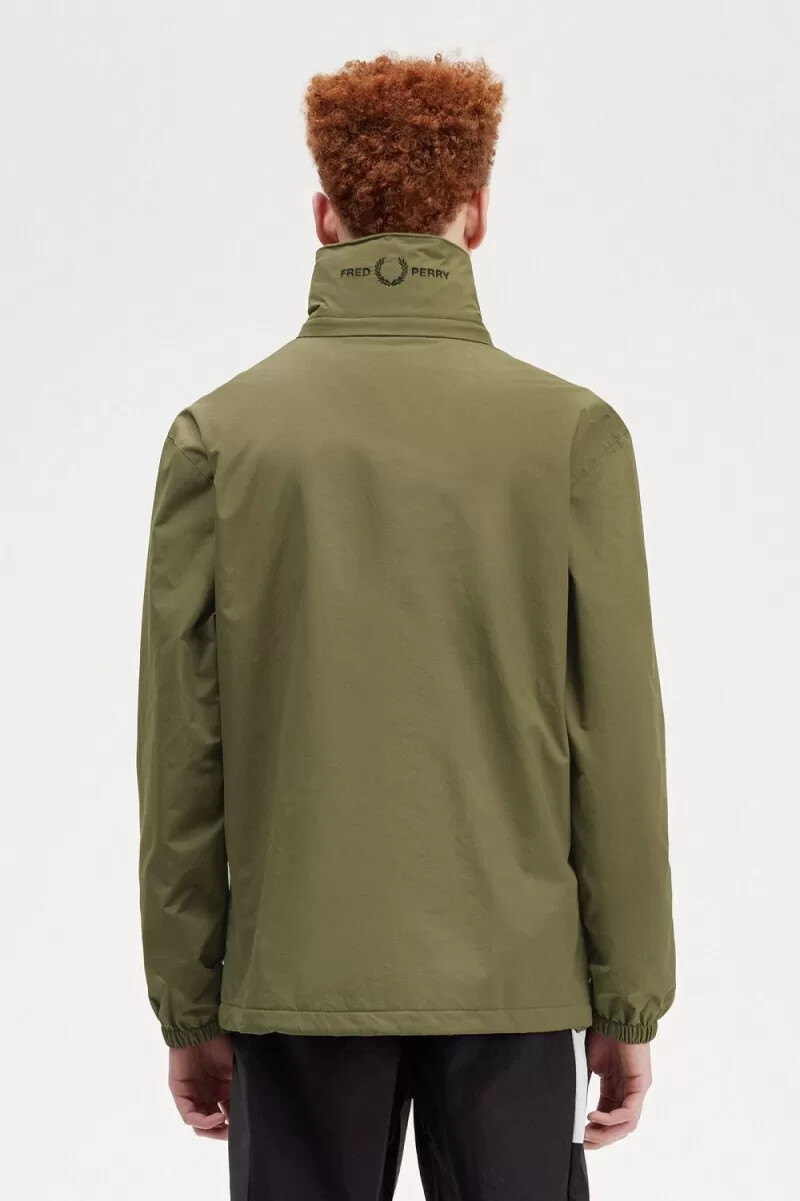 giacche da uomo fred perry patch pocket zip through uniform green