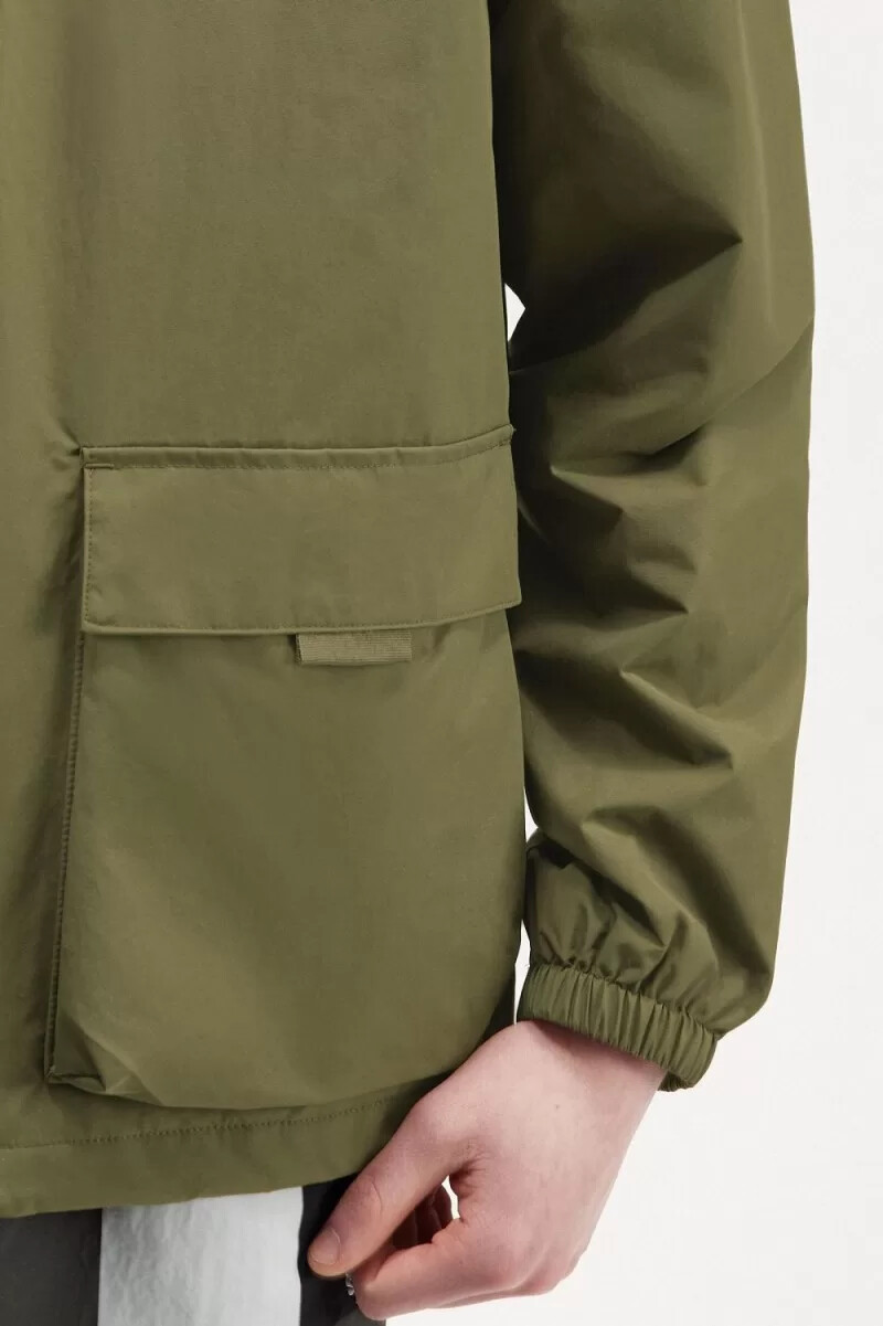 giacche da uomo fred perry patch pocket zip through uniform green