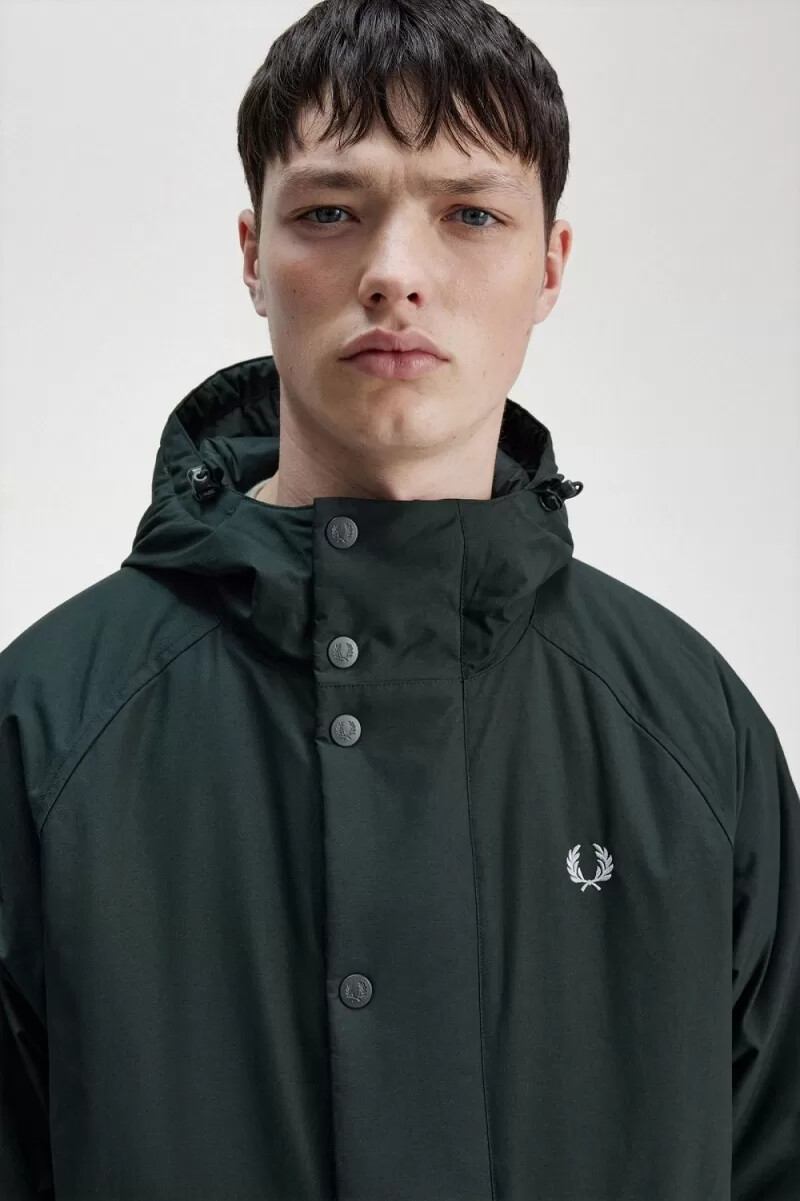 giacche imbottite con cerniera da uomo fred perry verde notte
