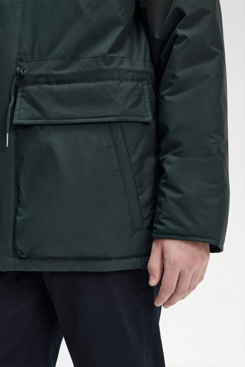 giacche imbottite con cerniera da uomo fred perry verde notte
