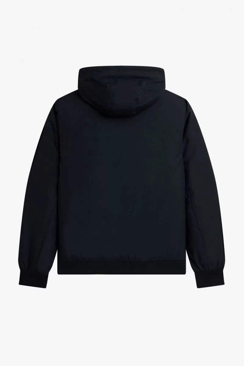 fred perry giacca imbottita con cappuccio brentham da uomo colore nero canna di fucile