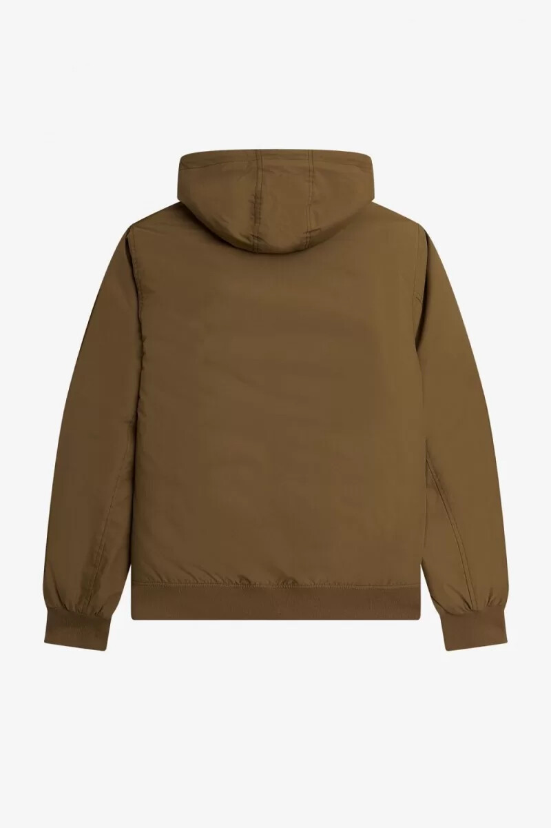 fred perry giacca imbottita con cappuccio brentham da uomo marrone