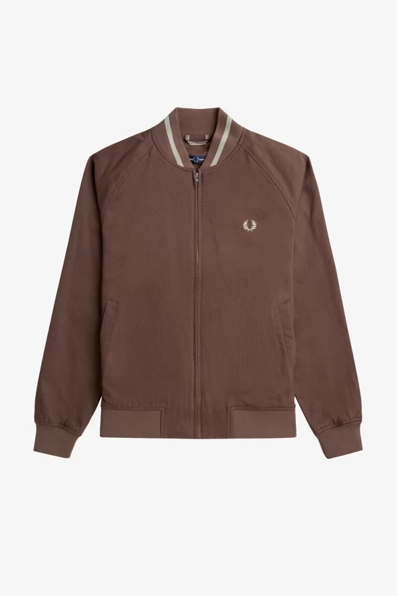 fred perry corduroy tennis bomber da uomo rosso scuro