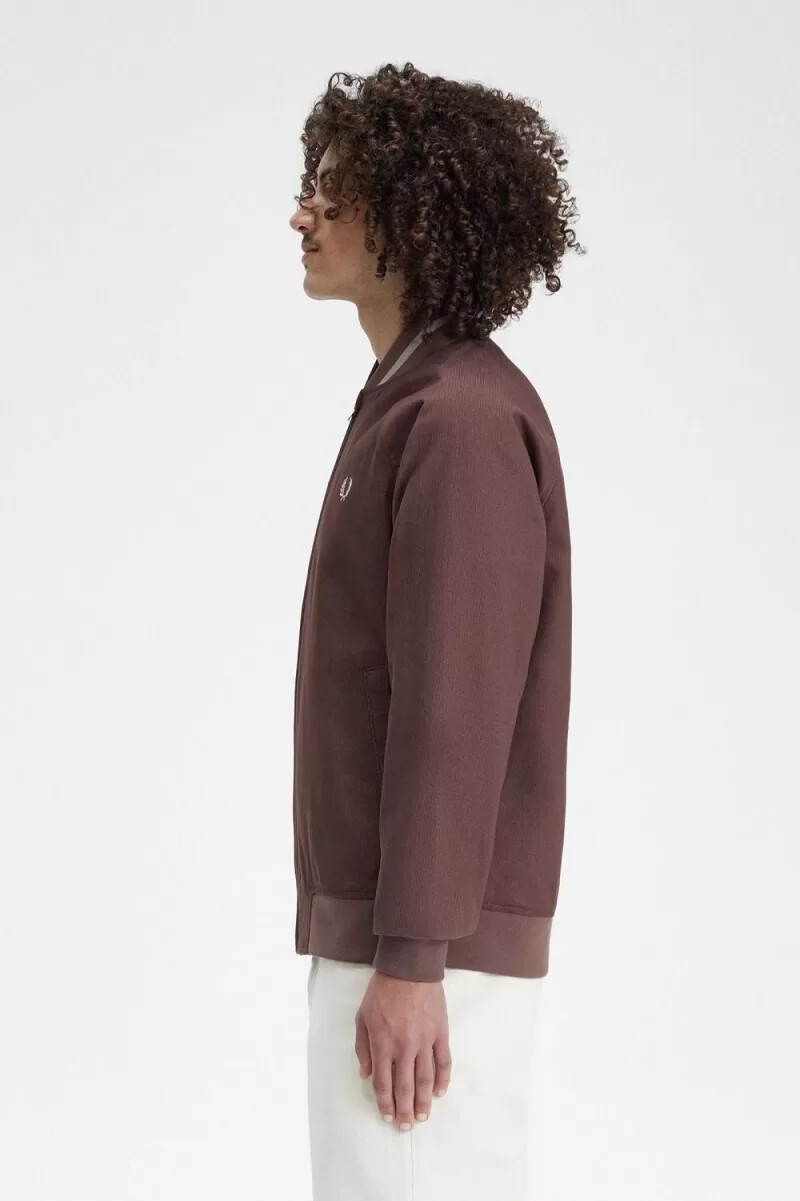 fred perry corduroy tennis bomber da uomo rosso scuro