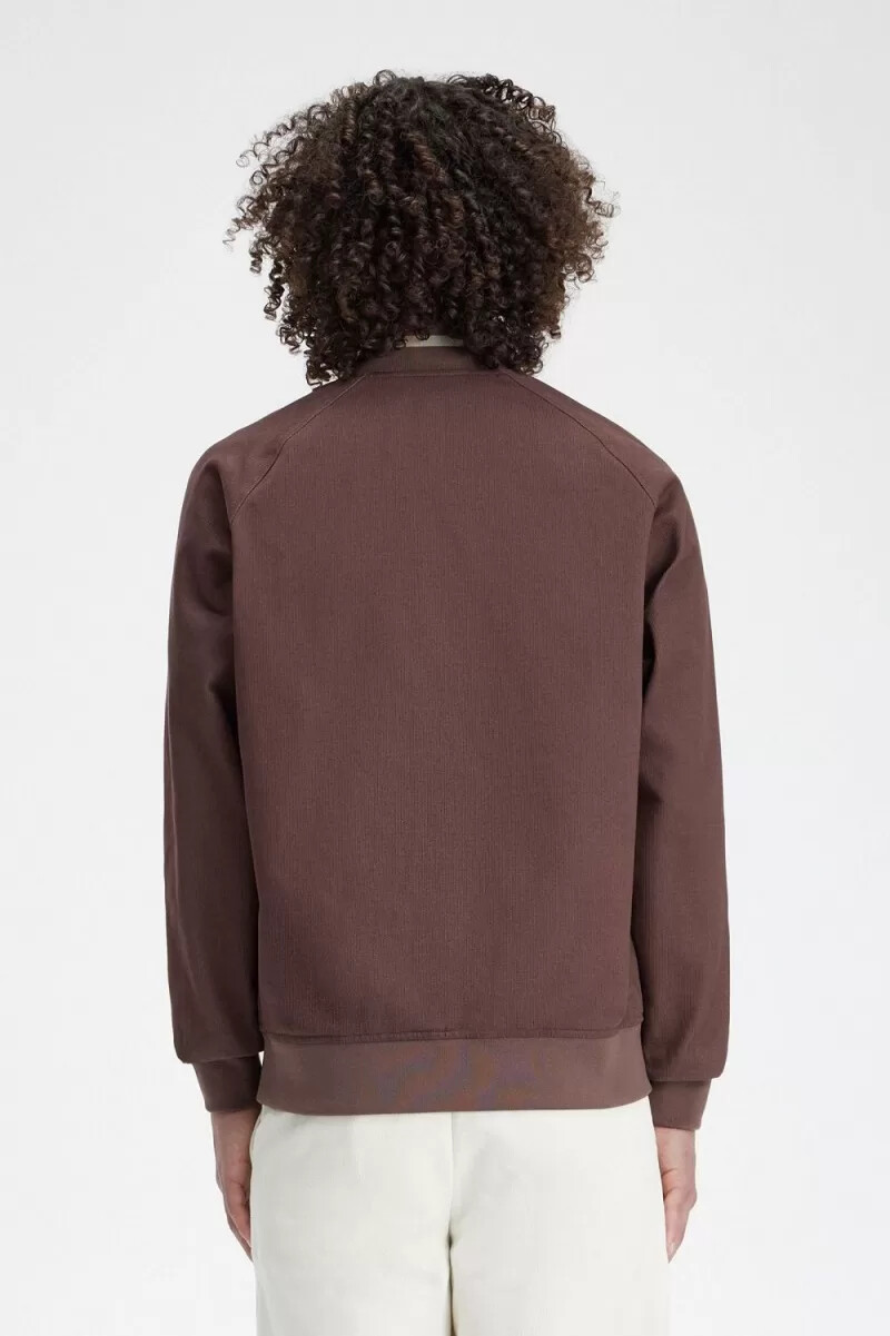 fred perry corduroy tennis bomber da uomo rosso scuro