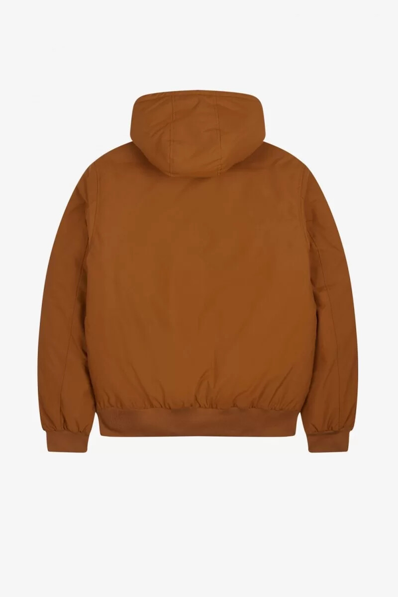 fred perry brentham giacche imbottite con cappuccio da uomo colore caffè scuro
