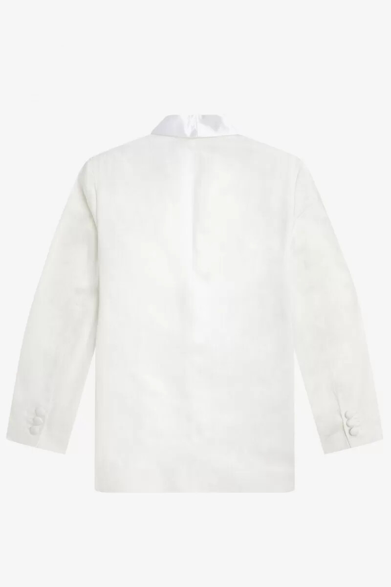 blazer con collo a scialle fred perry da uomo bianco
