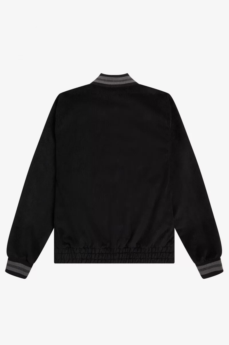 fred perry needlecord tennis bomber da uomo nero