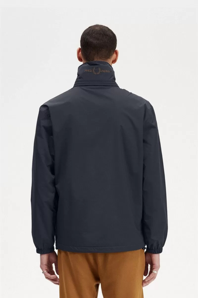 giacche da uomo fred perry patch pocket zip through blu navy