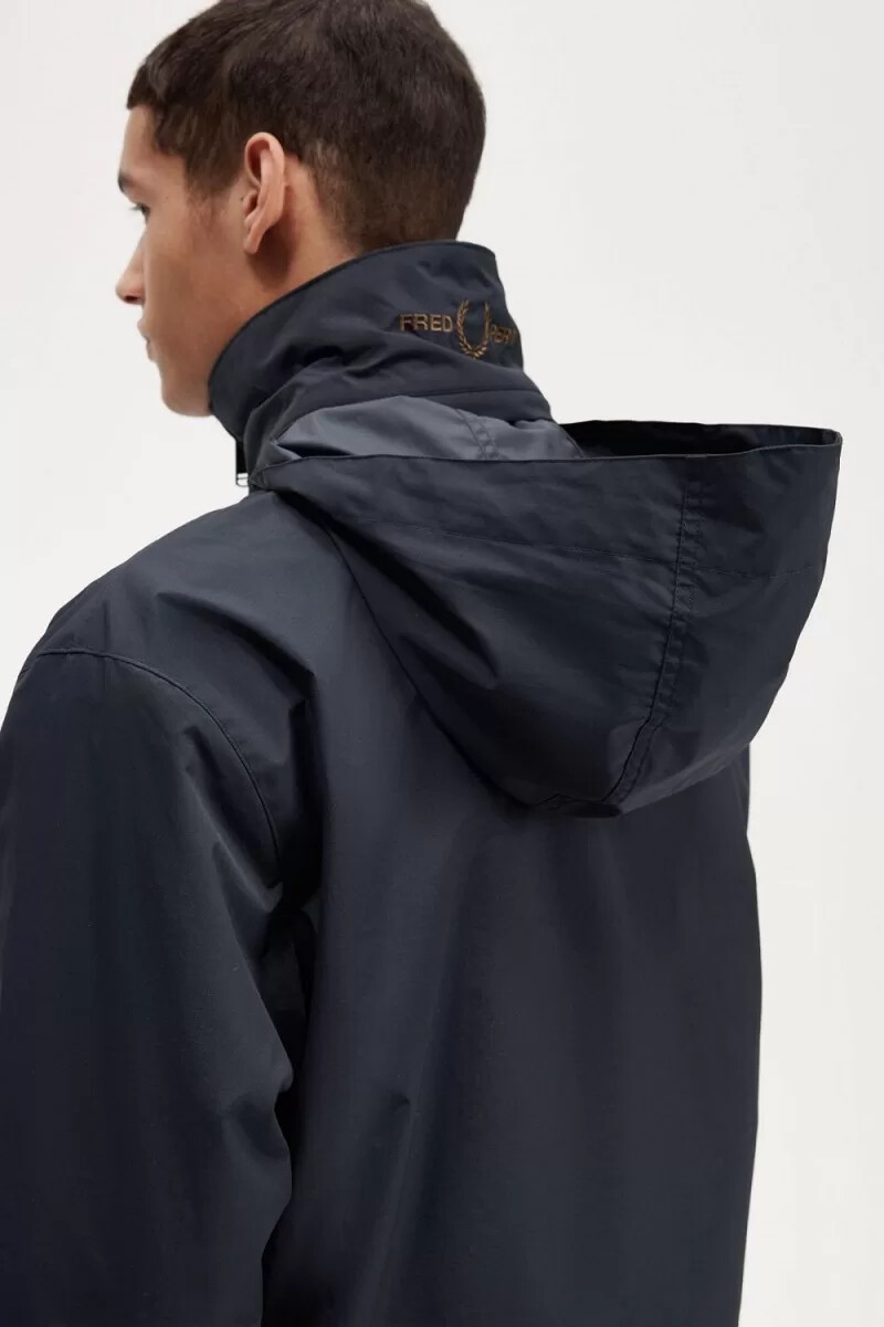 giacche da uomo fred perry patch pocket zip through blu navy