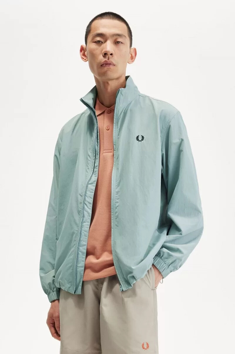 fred perry woven track giacche da uomo argento blu
