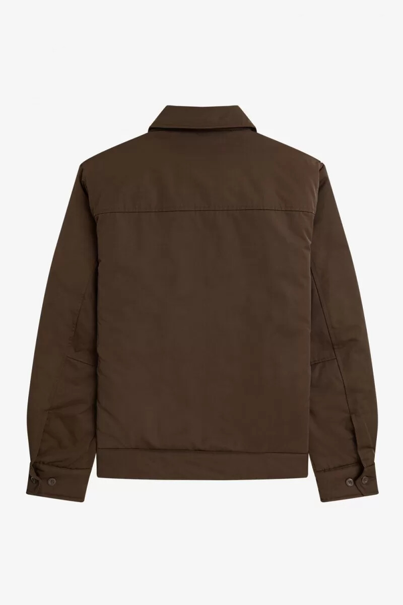 giacche trapuntate con cerniera da uomo fred perry color tabacco bruciato