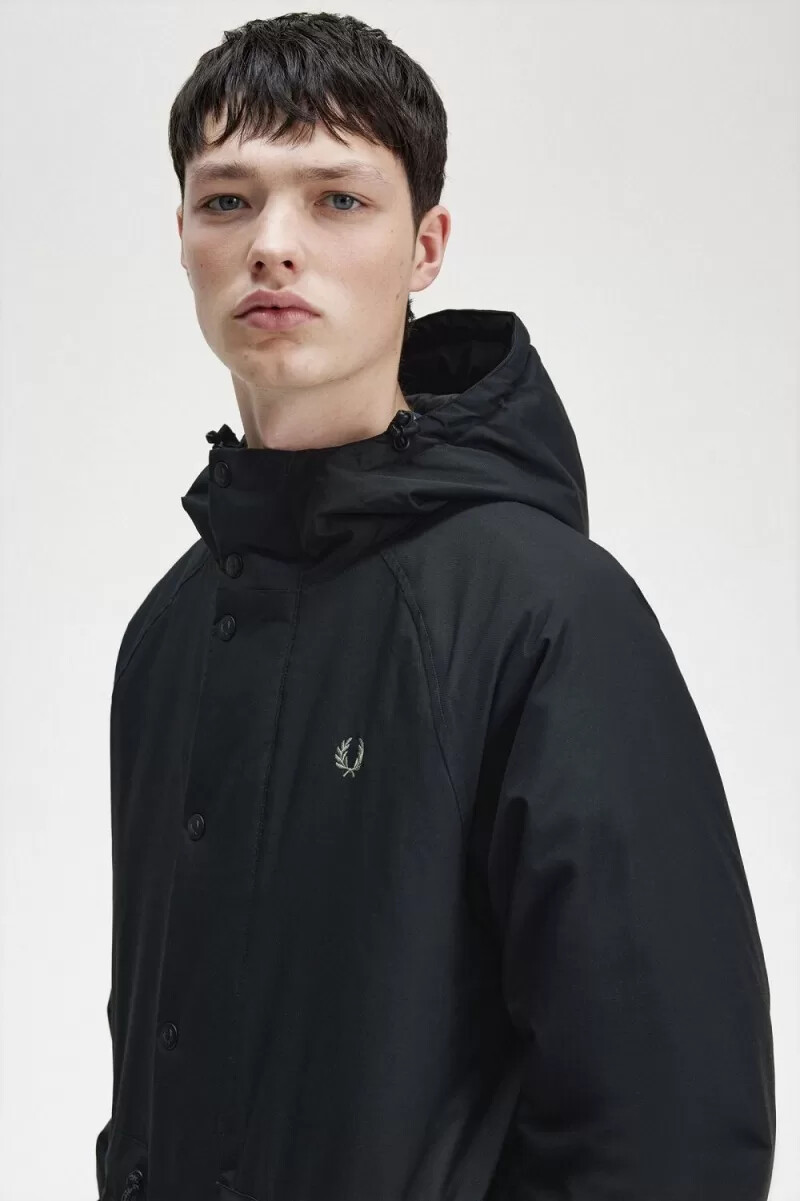 fred perry giacca imbottita con cerniera da uomo nera