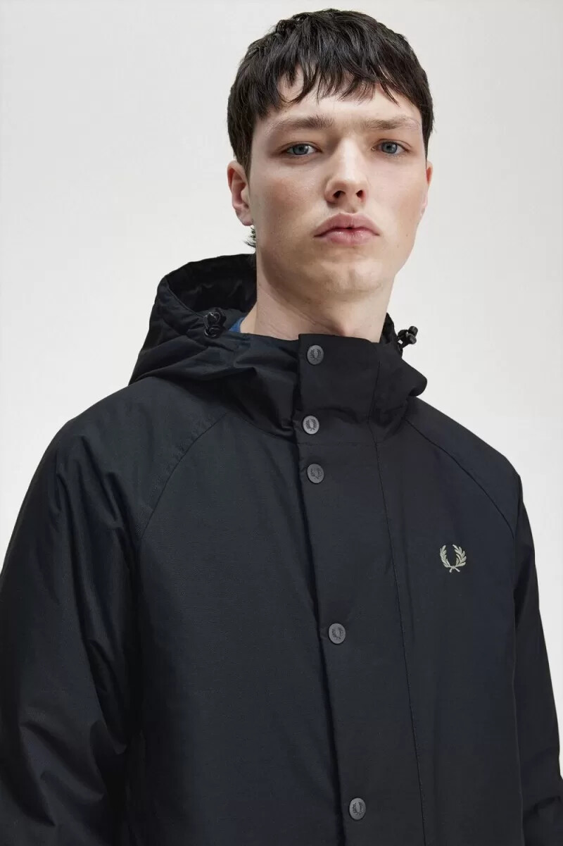 fred perry giacca imbottita con cerniera da uomo nera