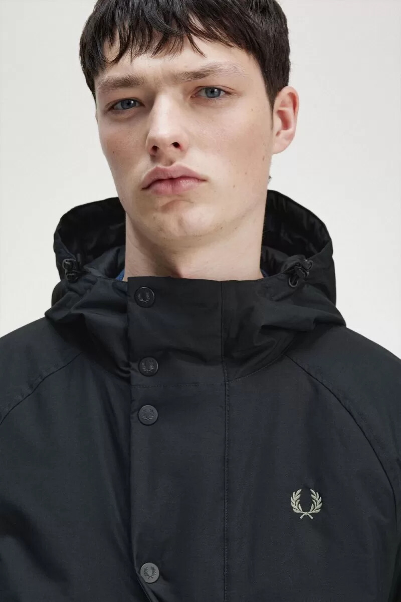 fred perry giacca imbottita con cerniera da uomo nera
